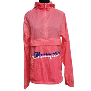 Champion Womens  Size Small Pink Manorak Windbreaker Hoodie Jacket
